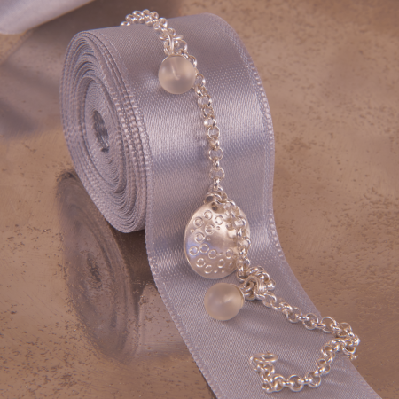 Silberarmband Aristea mit Bergkristall und Anhänger